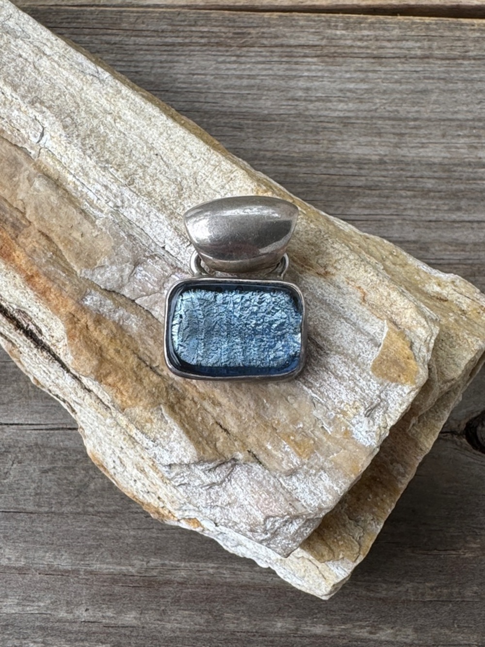 Sterling Silver Pendant with Glass